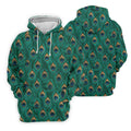 Peacock Feather Pattern Hawaiian Golf Shirt, Hawaiian Golf Shirt, Women’s Golf Apparel, Printed Golf Shirt