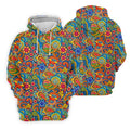 Colorful Floral Paisley Pattern Polo Shirt, Hawaiian Golf Shirt, Mens Golf Apparel