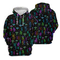 Neon Bigfoot Alien UFO Pattern Golf Polo Shirt, Men's Golf Shirt, Printed Golf Shirts