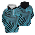 Swirling Vortex Black And Light Blue Women's Golf Tops, Ladies Golf Shirts, Ladies Golf Polos