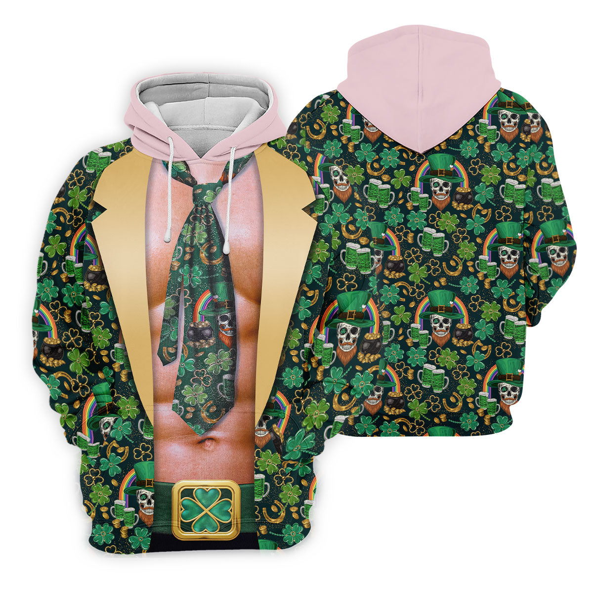 Funny Costume Shamrock St Patrick's Day Golf Shirt, Performance Golf Shirt, Polo Shirts For Men