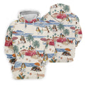 Summer Basset Hound Paradise Hawaiian Golf Polo, Golf Tops For Men, Golfing Apparel