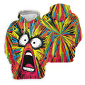 Screaming Face Colorful Retro Hawaiian Golf Shirt, Fun Women's Golf Shirts