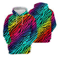 Rainbow Gradient LGBT Support Zebra Pattern Ladies Golf Tops, Pride Month Golf Shirt For Women