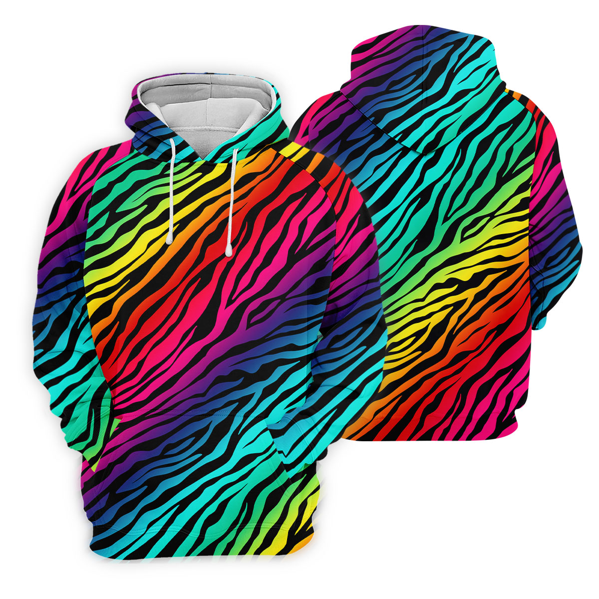 Rainbow Gradient LGBT Support Zebra Pattern Ladies Golf Tops, Pride Month Golf Shirt For Women