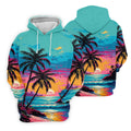 Tropical Sunset Palm Tree Hawaiian Golf Shirt, Men’s Golf Shirt, Golf Shirts For Men