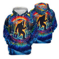 Tie Dye Bigfoot Fishing Forest Golf Shirt, Mens Golf Apparel, Printed Golf Shirts