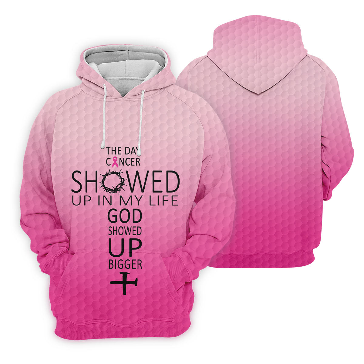 Cancer Showed Up God Showed Up Bigger Breast Cancer Polo Shirt, Women's Golf Tops