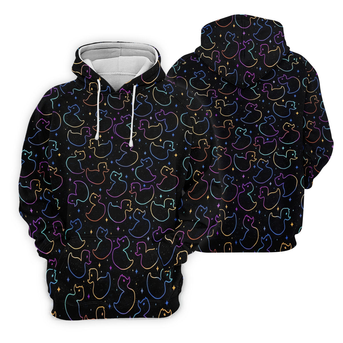 Neon Rubber Duck Pattern Golf Shirt, Ladies Golf Tops, Hawaiian Golf Shirt, Golf Tops For Women