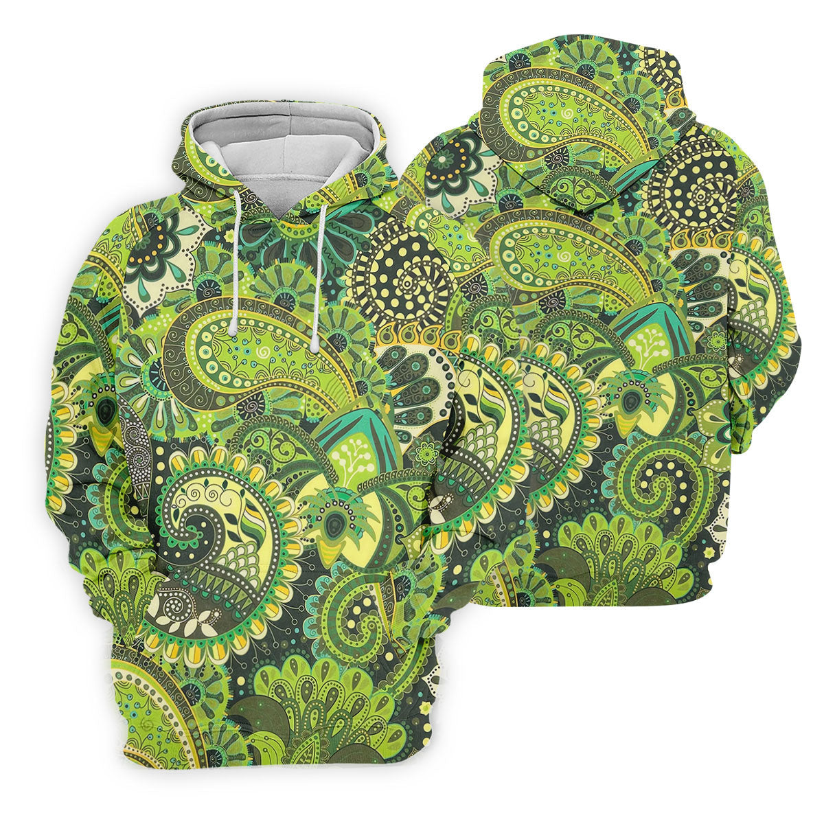 Paisley Print Green Golf Shirt, Golf Tops For Men, Polo Shirts For Men, Golf Shirts For Men