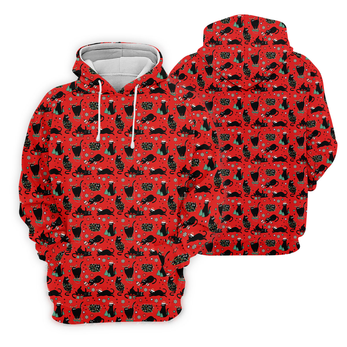 Xmas Black Cat Red Golf Shirt, Polo Shirts For Men, Christmas Golf Shirt, Golf Gift For Men, Christmas Golf Gift