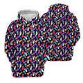 Hawaiian Pineapples Donut Finger Turquoise Orange Purple Fun Women's Golf Shirts, Women's Golf Tops