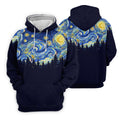 Van Gogh Inspired Starry Night Forest Hawaiian Golf Polo, Golf Tops For Men, Golfing Apparel