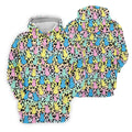 Pastel Easter Bunny Leopard Print Polo Shirt, Mens Golf Apparel, Hawaiian Golf Shirt, Printed Golf Shirts