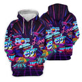 80s Retro Party Golf Shirt, Neon Synthwave Sunset Pattern, Golf Shirt For Women