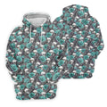 Teal Rose Skull Gothic Pattern Golf Polo Shirt, Ladies Golf Shirt, Golf Polo For Women