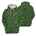 St Patrick's Day Beer Golf Ball Pattern Shamrock Golf Shirt, Polo Shirts For Men, Golf Shirts For Men