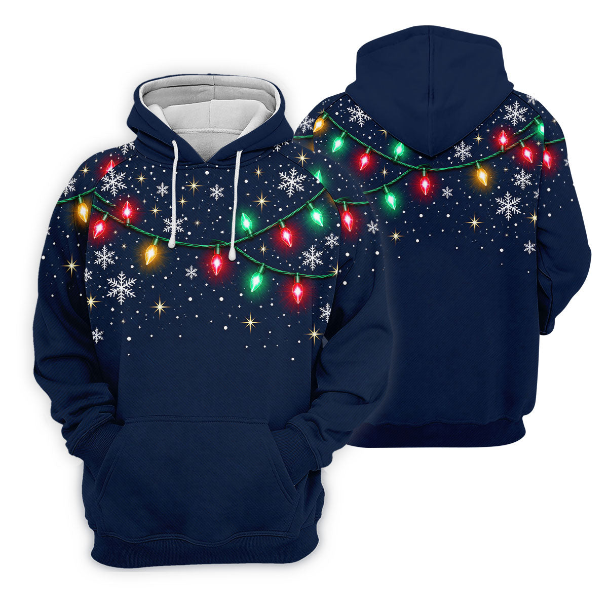 String Lights Snowflakes Christmas Golf Shirt, Mens Golf Shirts, Golf Apparel For Men
