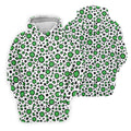 Lucky Four Leaf Clover Leopard Pattern St Patrick's Day Golf Shirt, Polo Shirts For Men, Golf Shirts For Men