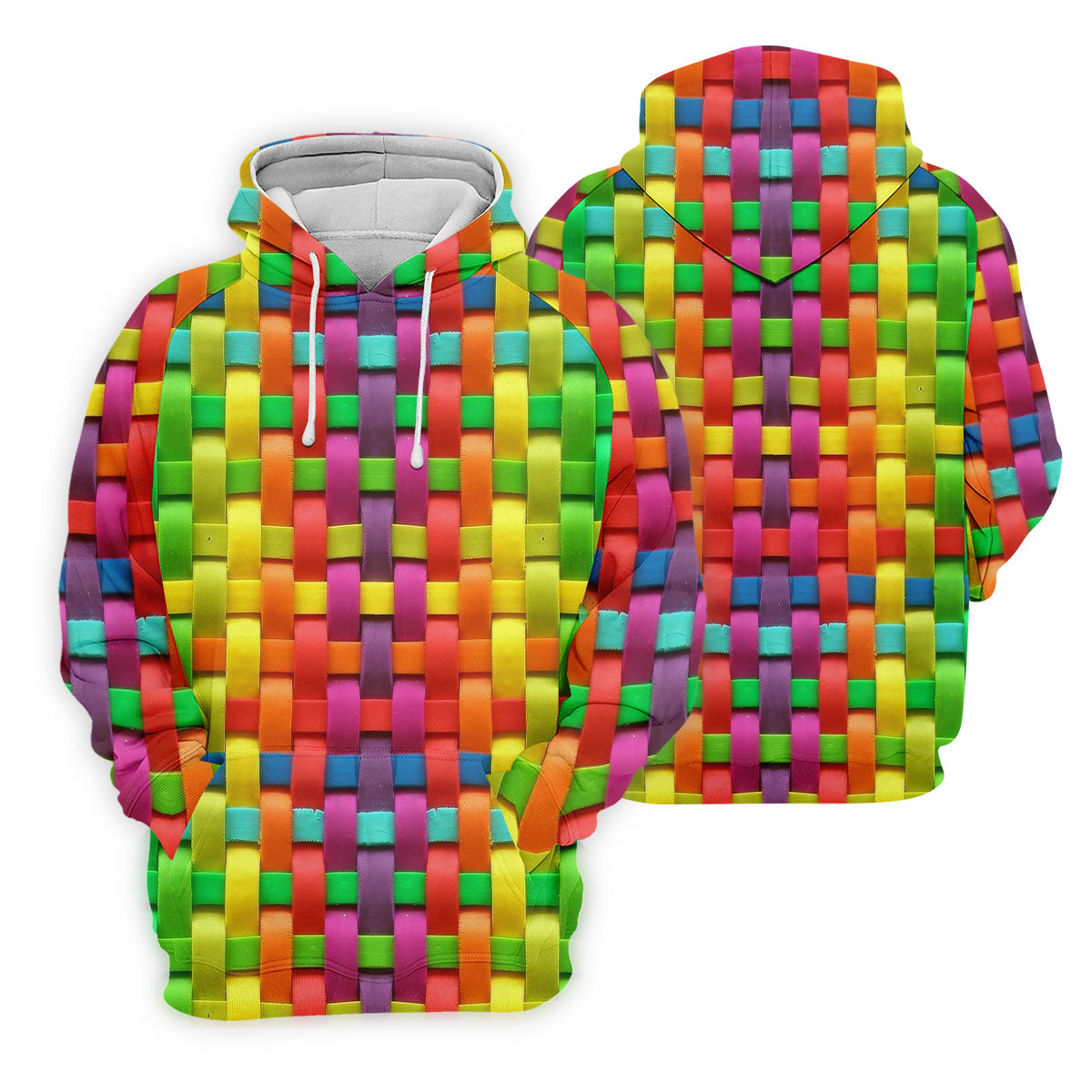 Colorful Interlaced Ribbon Pattern Hawaiian Golf Polo, Golf Tops For Men, Golfing Apparel