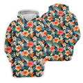 Large Hibiscus Flowers Tropical Vibe Golf Tops For Men, Hawaiian Golf Shirts, Polo Shirts For Men