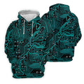 Circuit Board Pattern Hawaiian Golf Shirt, Men's Golf Shirt, Polo Shirts For Men