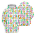 Colorful Easter Bunny White Golf Shirt, Cute Golf Outfit, Women's Golf Tops, Ladies Golf Shirts