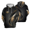 Australian Coat Of Arms Black And Gold Gradient Golf Tops For Men, Polo Shirts For Men