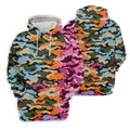 Rainbow Camouflage Golf Tops For Men, Cool Golf Outfit, Polo Shirts For Men, Golf Shirts For Men