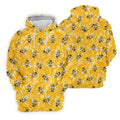 Realistic Flying Bees on Golden Honeycomb Hawaiian Golf Polo, Golf Tops For Men, Golfing Apparel
