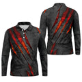Red Claw Marks Hawaiian Golf Shirt, Scratch Print Men's Golf Shirt, Polo Shirts For Men