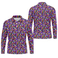 Cute Halloween Icon Pattern Golf Polo Shirt, Mens Golf Shirts, Hawaiian Golf Shirt