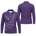 Cancer Awareness Purple Ribbon Floral Polo Shirt, Mens Golf Polo, Golf Shirts For Men