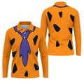 Fred Flintstone Costume Orange Design Hawaiian Golf Shirt, Golf Shirts For Men, Polo Shirts For Men