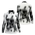 Haunted Shadow Silhouette Golf Polo Shirt, Women's Golf Polo, Ladies Golf Shirts