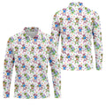 Easter Dinosaur Gradient Pattern Men's Funny Golf Shirts, Golf Shirts For Men, Polo Shirts For Men