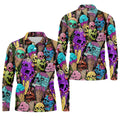 Melting Skull Ice Cream Halloween Golf Shirt, Golf Apparel For Men, Mens Golf Shirts