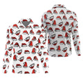 Santa Hat Pattern Christmas White Golf Tops For Men, Christmas Golf Shirt, Men's Golf Apparel