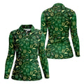Beer Shamrock Neon Pattern St Patrick's Day Golf Shirt, Women Golf Top, Ladies Golf Shirts