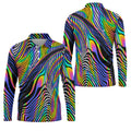 Rainbow Neon LGBT Support Zebra Pattern Golf Tops For Men, Pride Month Golf Shirts For Men