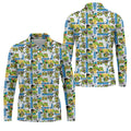 Funny Ninja Turtle Comic Hawaiian Golf Shirt, Mens Golf Polo, Golf Apparel For Men