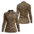 Funny Bourbon Whiskey Golf Pattern Polo Shirt, Women's Golf Polo, Printed Golf Shirt