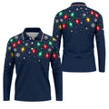 String Lights Snowflakes Christmas Golf Shirt, Mens Golf Shirts, Golf Apparel For Men