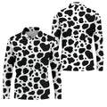 Cowhide Pattern Golf Shirt, Western Ranch Inspired Design, Golf Shirt For Men