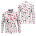 Par Then Bar Flamingo Golf Shirt, Tropical Party Polo Shirts For Men, Golf Shirts For Men