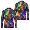 Colorful Disc Golf Basket Swirl Pattern Polo Shirt, Printed Golf Shirts, Hawaiian Golf Shirt, Mens Golf Apparel
