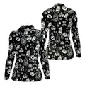 Dead Tired Coffee Breakfast Pattern Golf Shirt, Women's Golf Tops, Golf Shirts For Women