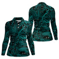 Circuit Board Pattern Hawaiian Golf Shirt, Women's Golf Tops, Ladies Golf Shirts