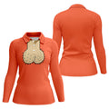 Orange Funny Dickhead Faux Chest Golf Shirt, Ladies Golf Shirts, Golf Polo For Women