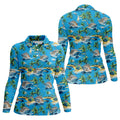 Tropical Cruise Vintage Hawaiian Golf Shirt, Women's Golf Tops, Ladies Golf Shirts
